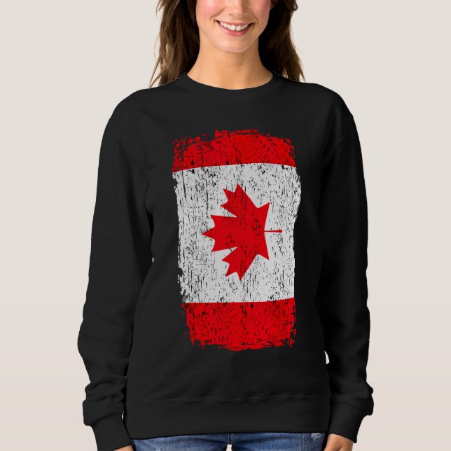 Canada Distressed Maple Leaf Canadian Flag Citizen Sweatshirt (Front)