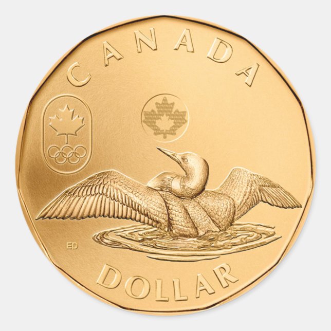 Canada Dollar Classic Round Sticker (Front)