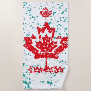 CANADA double RAIN EARTH MAPLE BY MASANSER PIXELAT Beach Towel