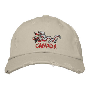 Canada Dragon with Swag Embroidered Hat