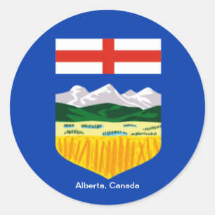 Canada : Drapeau de l'Alberta, autocollant du Cana