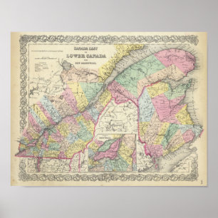 Canada East Or Lower Canada And New Brunswick Poster