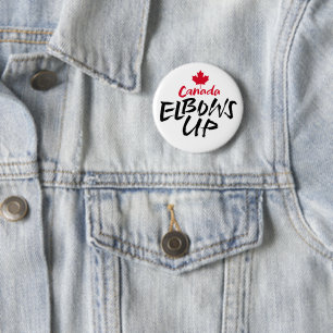 CANADA Elbows Up red maple is not for sale to US   2 Inch Round Button