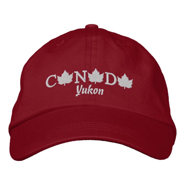 Canada Embroidered Red Ball Cap - Yukon (Front)