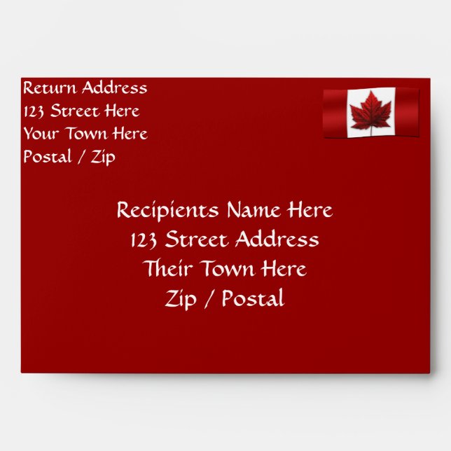Canada Envelopes Personalized Canada Flag Envelope (Front)