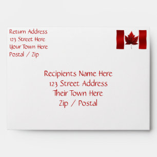 Canada Envelopes Personalized Canada Flag Envelope