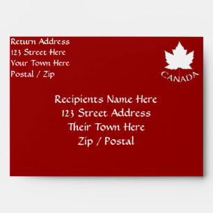 Canada Envelopes Personalized Canada Flag Envelope