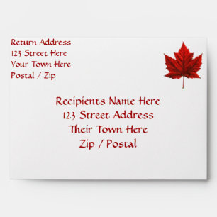 Canada Envelopes Personalized Canada Flag Envelope