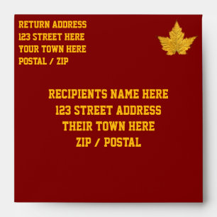 Canada Envelopes Personalized Gold Medal Envelope