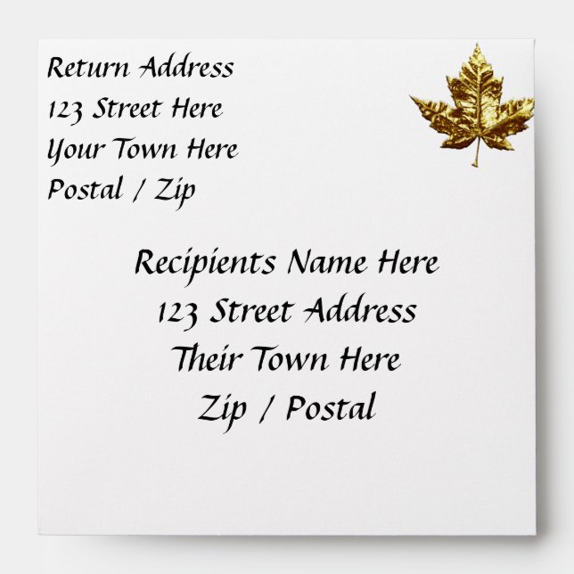 Canada Envelopes Personalized Gold Medal Envelope (Front)