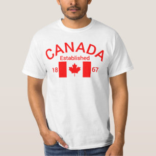 Canada Est. 1867 with Canadian flag (Red) - Canad T-Shirt