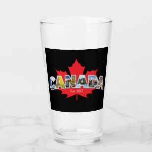 "Canada Est. 1867" With Maple Leaf Graphic Glass
