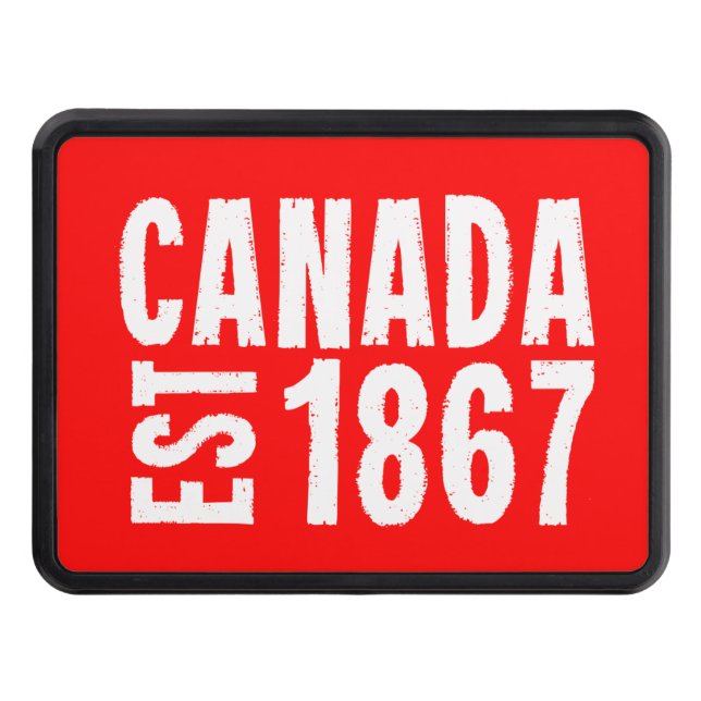 Canada Established 1867 Anniversary 150 Years Trailer Hitch Cover (Front)