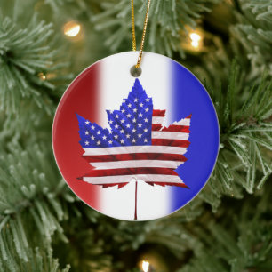 Canada États-Unis Ornement US Canada Souvenir Puck