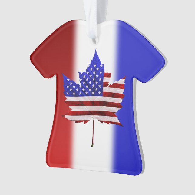 Canada États-Unis Ornement US Canada Souvenir Puck (devant)