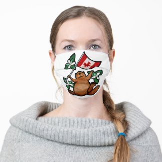 Canada Face Mask Fun Canadian Maple Flag Beaver