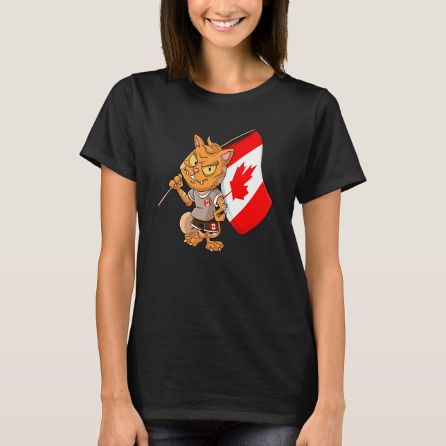 Canada Fan Cat T-Shirt (Front)
