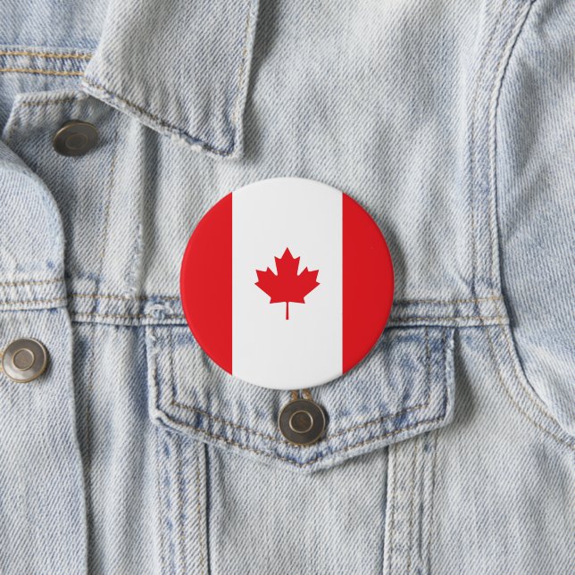 Canada flag 3 inch round button (In Situ)