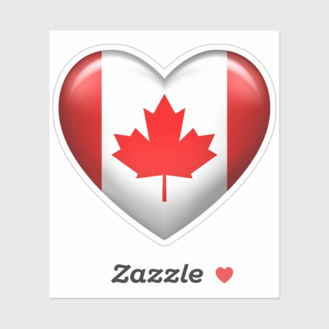 Canada Flag | 3D Heart Icon (Sheet)