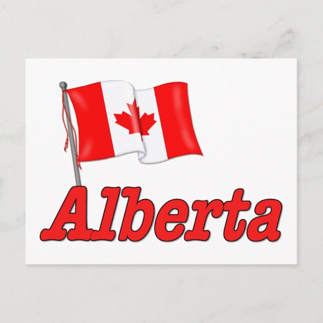 Canada Flag - Alberta Postcard (Front)