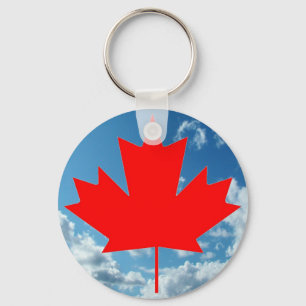 Canada flag and blue sky keychain