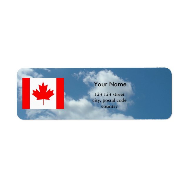 Canada flag and sky, make your own flag labels (Front)