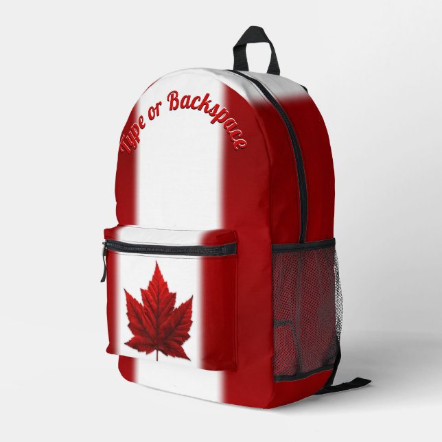 Canada Flag Backpacks Custom Canada Maple Leaf Bag (Back Corner Right)