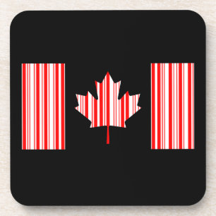 CANADA FLAG BAR CODE Canadian Barcode Coaster