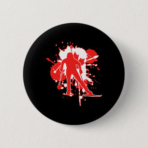 Canada Flag Biathlonist - Canadian Biathlon 2 Inch Round Button