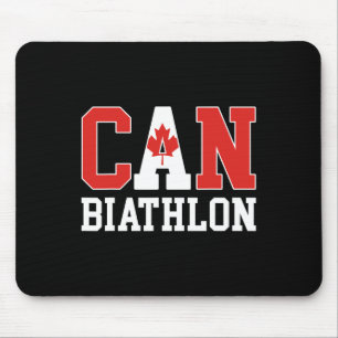 Canada Flag Biathlonist - Canadian Can Biathlon Mouse Pad