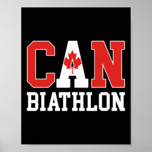 Canada Flag Biathlonist - Canadian Can Biathlon Poster