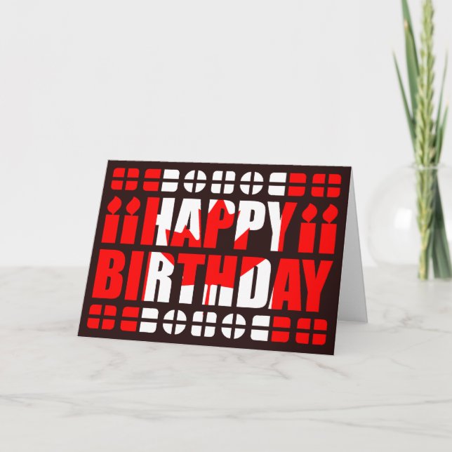 Canada Flag Birthday Card (Front)