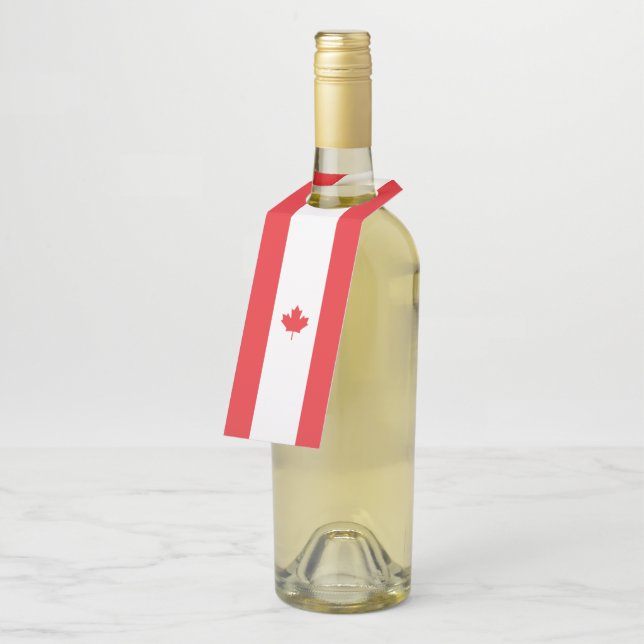 Canada flag bottle tag (Angled)