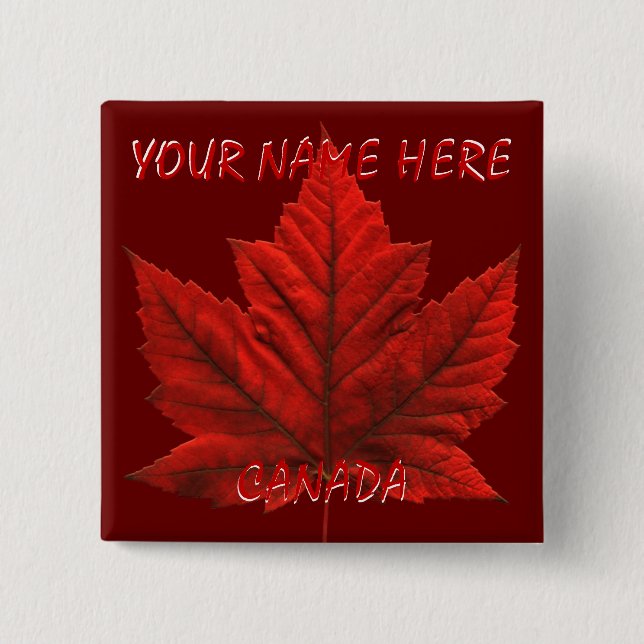 Canada Flag Buttons Personalized Canada Souvenir (Front)