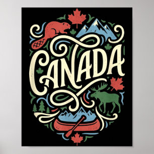Canada flag canadian maple leaf outdoor &amp; poster