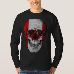 Canada Flag Canadian Skull Hockey Dad Womens Mens T-Shirt