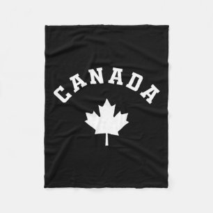 Canada Flag Canadian Vacation Fishing Hiking Skiin Fleece Blanket