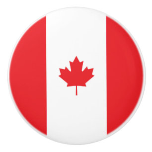Canada flag ceramic knob