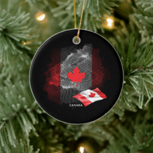Canada flag ceramic ornament