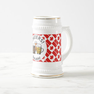 CANADA FLAG Cheers! Sociable! Customized Cartoon Beer Stein