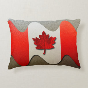 Canada Flag-Chrome by Shirley Taylor Accent Pillow
