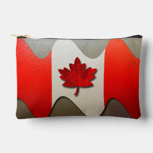 Canada Flag-Chrome by Shirley Taylor Accessory Pouch