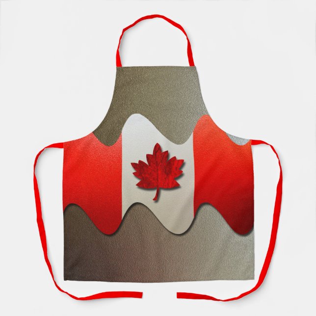 Canada Flag-Chrome by Shirley Taylor Apron (Front)