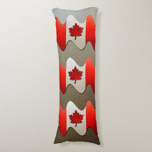 Canada Flag-Chrome by Shirley Taylor Body Pillow