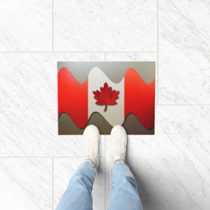 Canada Flag-Chrome by Shirley Taylor Doormat
