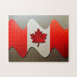 Canada Flag-Chrome by Shirley Taylor Jigsaw Puzzle
