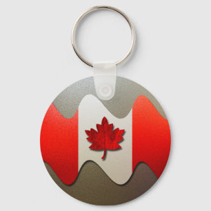 Canada Flag-Chrome by Shirley Taylor Keychain