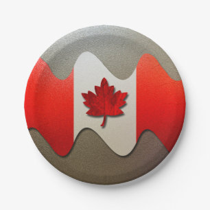 Canada Flag-Chrome by Shirley Taylor Paper Plate