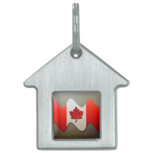 Canada Flag-Chrome by Shirley Taylor Pet ID Tag