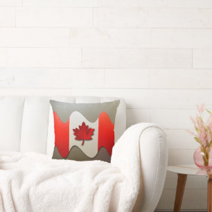 Canada Flag-Chrome by Shirley Taylor Throw Pillow